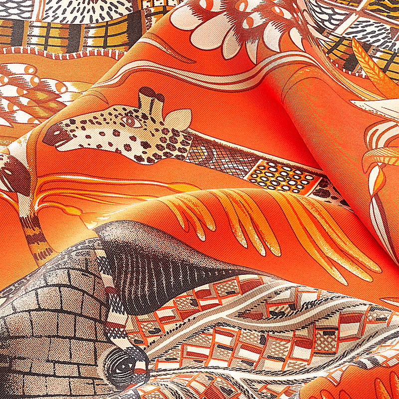 La Marche du Zambeze wash scarf 90 | Hermès Singapore La Marche du Zambeze wash scarf 90 | Hermès Singapore
